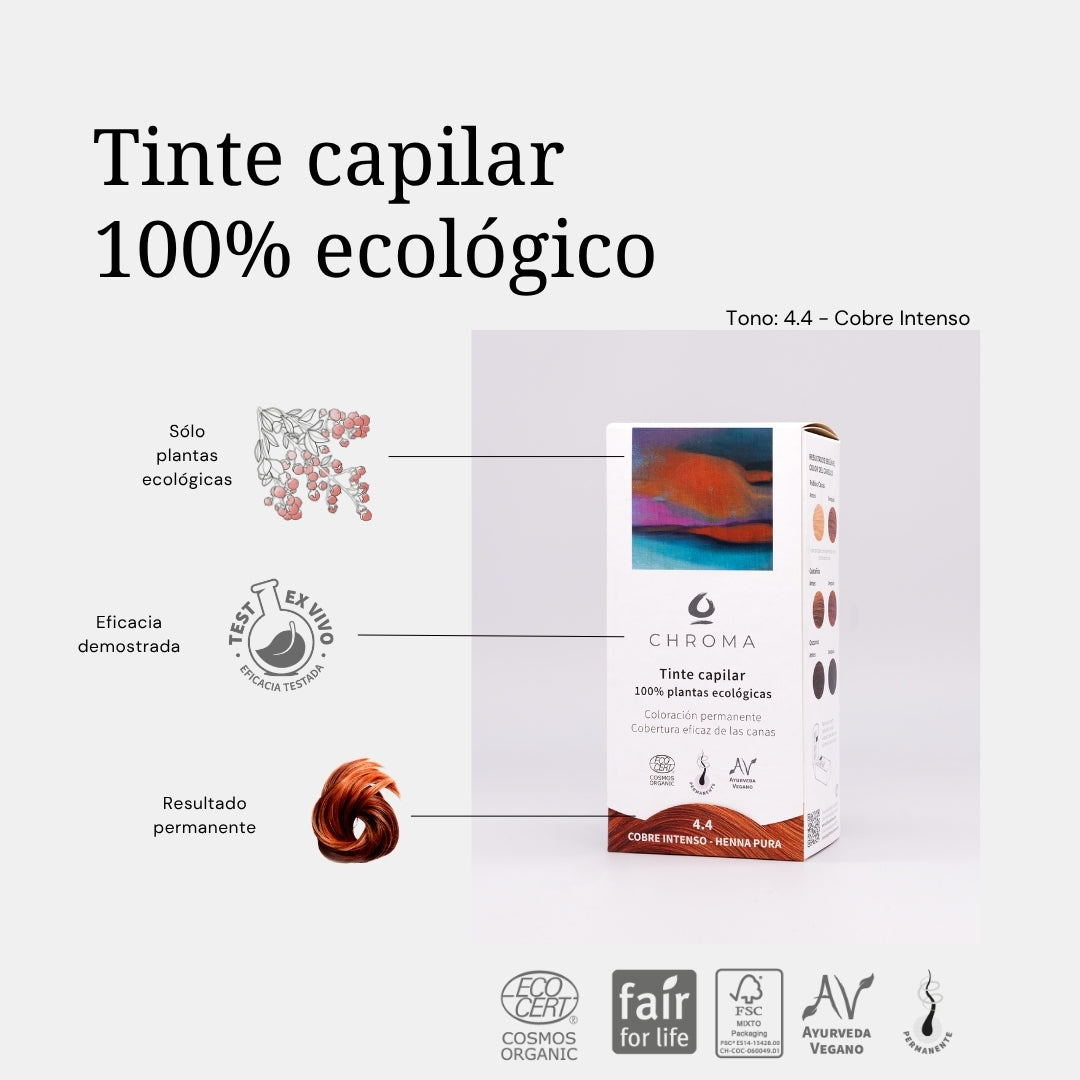 Tinte 4.4 - Cobre Intenso-Henna Pura